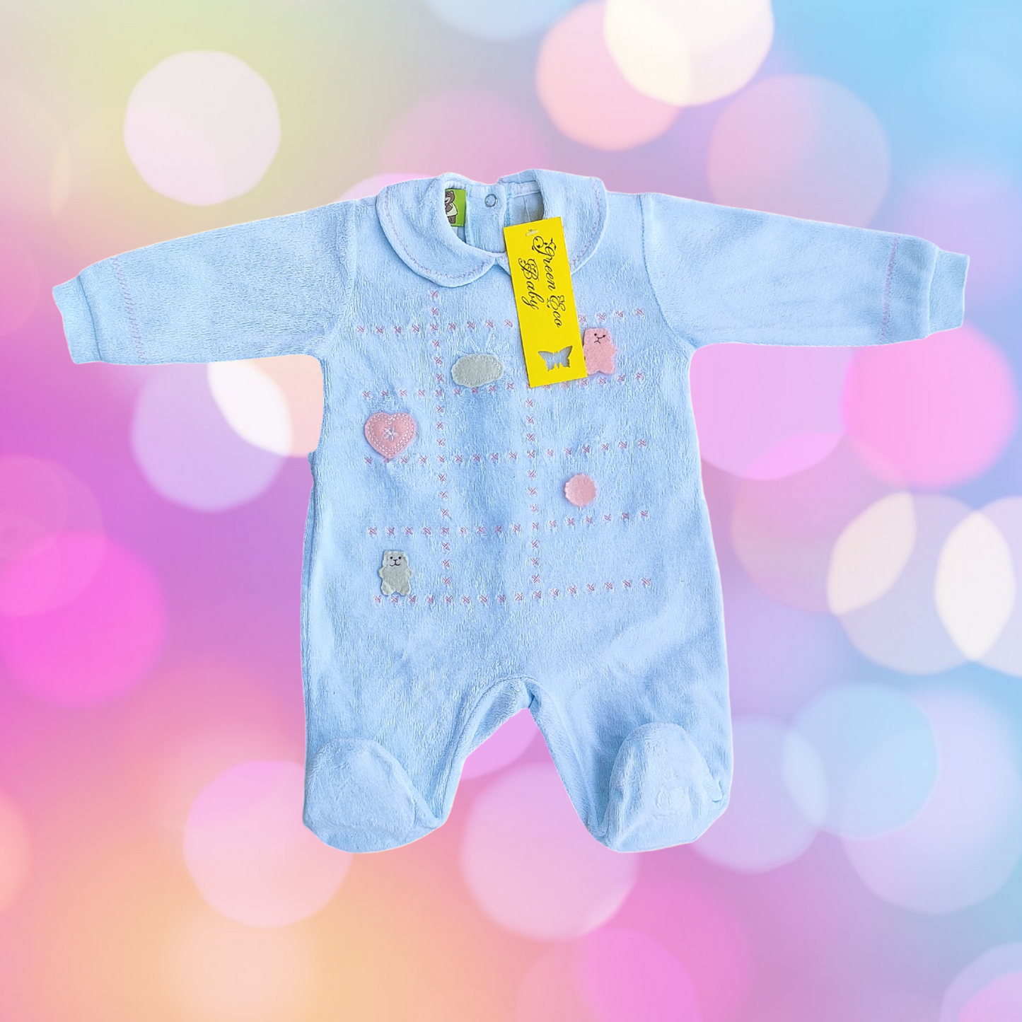 Blue chenille onesie