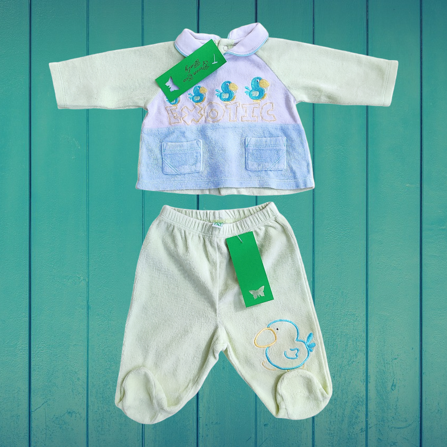 Green and Blue Split Romper - Prenatal