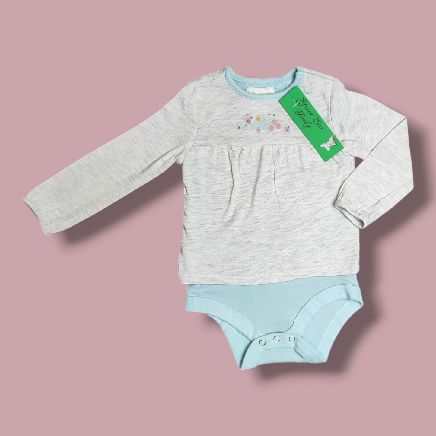 Long Sleeve Bodysuit with Integrated T-Shirt - Impidimpi