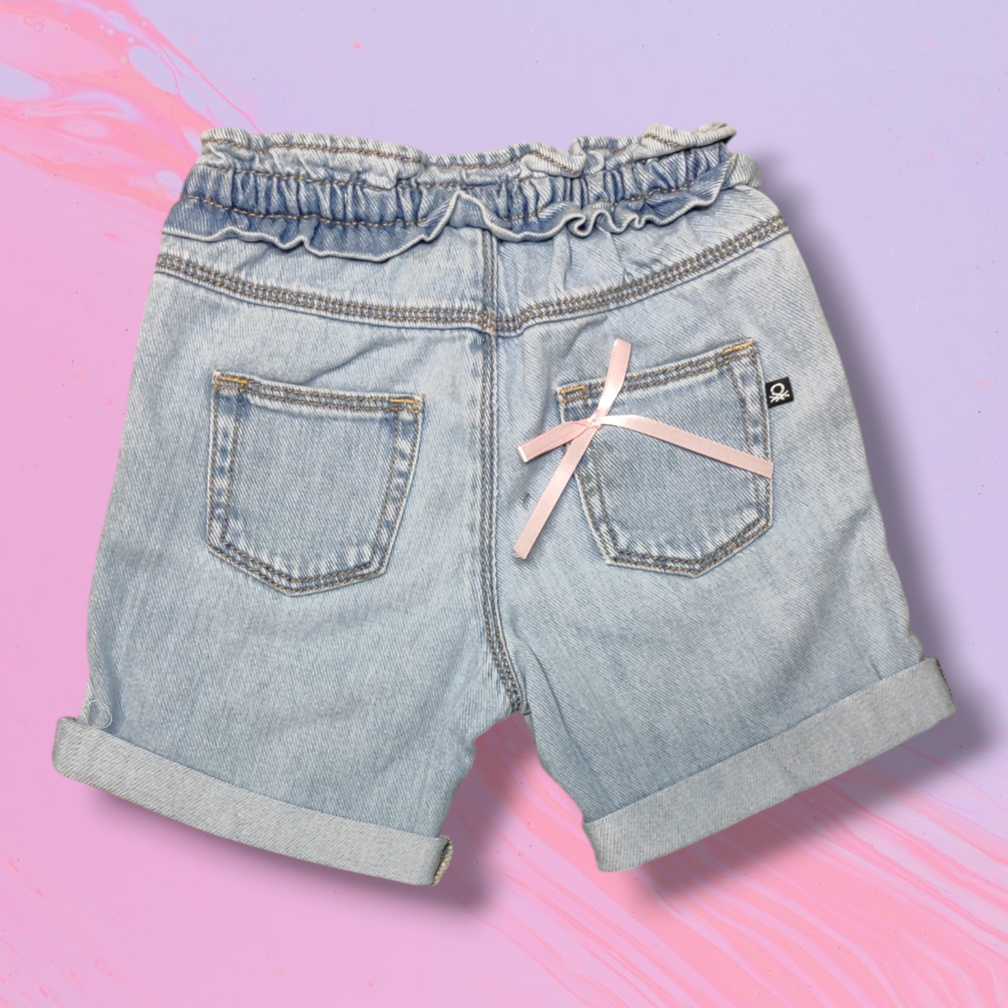 Cotton denim shorts - Benetton