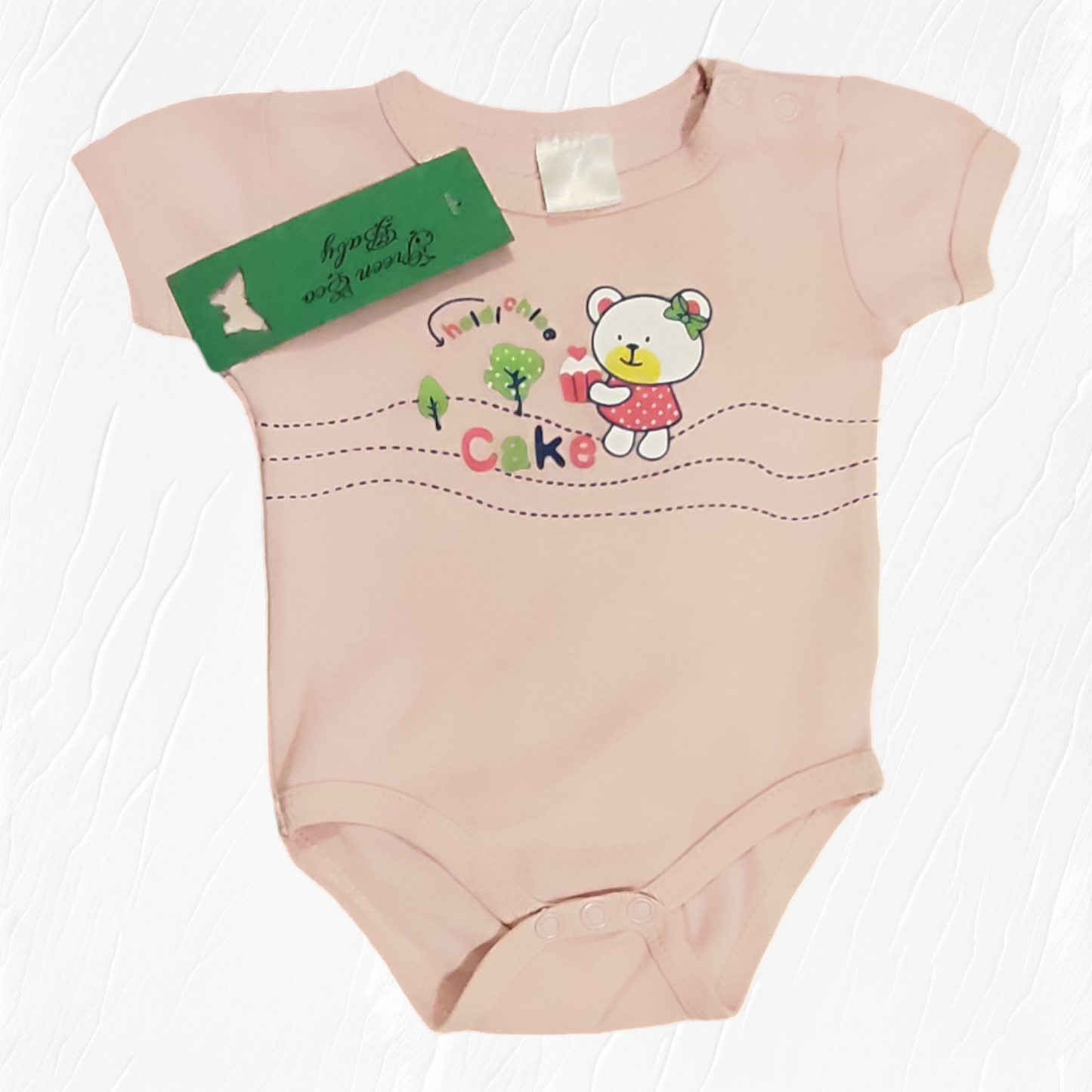 Body Rosa a Maniche Corte in Cotone