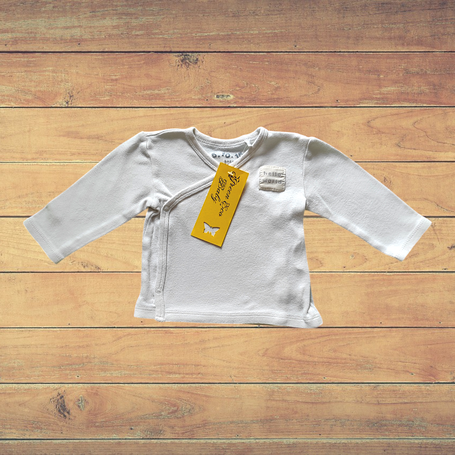 Baumwoll-T-Shirt „Hello World“ – Babyunterwäsche